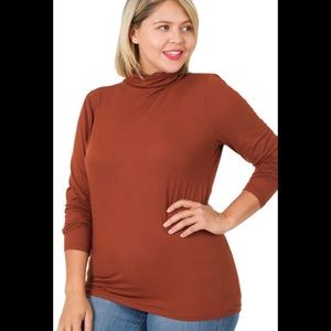 Plus Size Mock Turtleneck Top